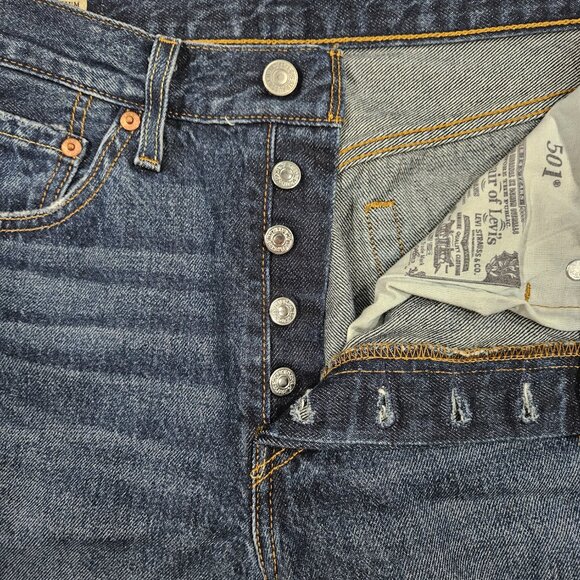Levi’s 501 Men’s Original Fit Button Fly Jeans W27 L32 Dark Wash - Picture 6 of 10